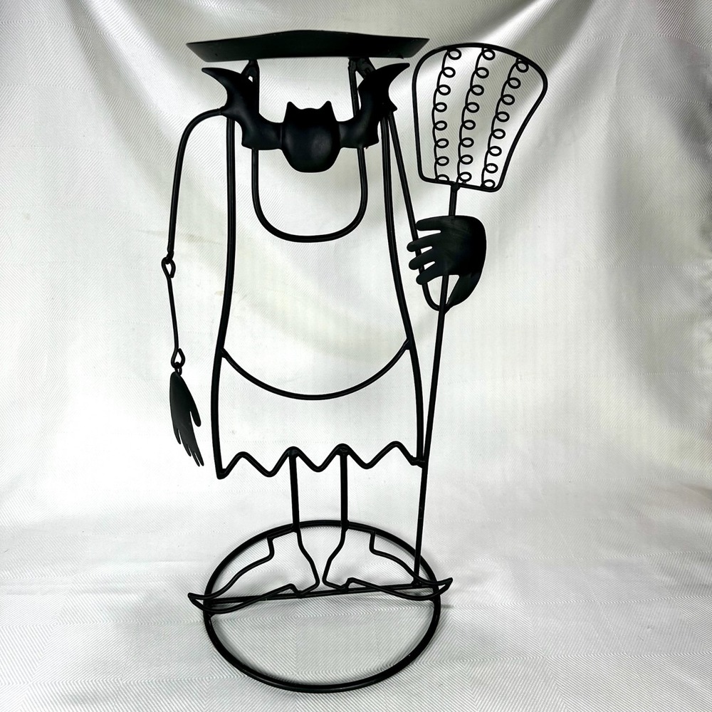 Halloween Black Metal Witch / Bat Stand - Candle/Candy Bowl/Skull/Pumpkin Holder